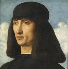 Giovanni Bellini (vers 1430/1435-1516), Portrait d’homme. Quatrième quart du XVe siècle, peinture (huile sur bois de peuplier), 32,8 × 25,5 cm. Paris, musée du Louvre (RF 1344)