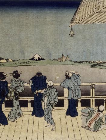  le mont Fuji d’une terrasse - Hokusai