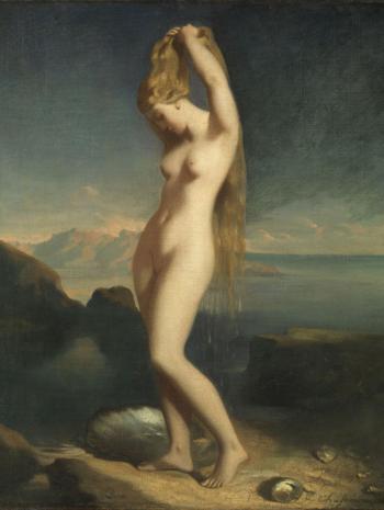 Théodore Chassériau (1819-1856), Vénus anadyomène, dite aussi Vénus marine. 1838, peinture (huile sur toile), 65,5 × 55 cm. Paris, musée du Louvre (RF 2262)