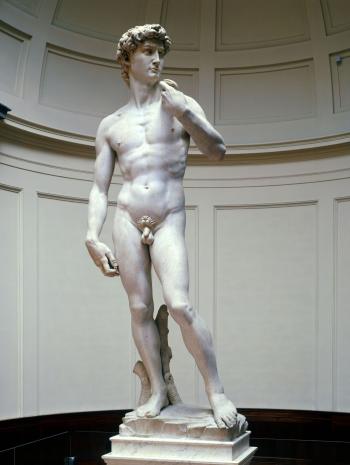 Michelangelo Buonarotti, dit Michel-Ange (1475-1564), David 1501-1504, 541,5 × 213,5 cm.  Galleria dell'Accademia