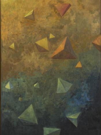 Paul Sérusier (1864-1927), Tétraèdres. Vers 1910, peinture (huile sur toile), 91,5 × 57,4 cm. Paris, musée d’Orsay (RF MO P 2018 5)