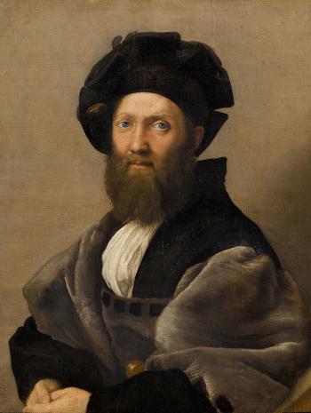 Raffaello Sanzio, dit Raphaël (1483-1520), Portrait de Baldassare Castiglione, écrivain et diplomate (1478-1529). Vers 1514-1515, peinture (huile sur toile), 82 × 67 cm. Paris, musée du Louvre